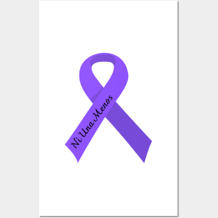 Ni una menos purple ribbon Posters and Art